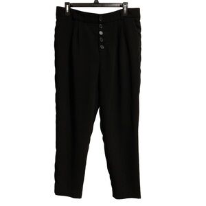 Anthropologie Women’s Sasha Button Fly‎ Tapered Trousers Black
